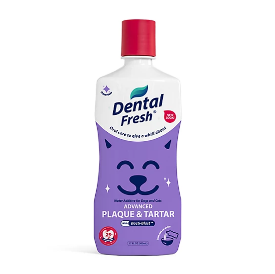 Category tile with text, pet dental savings, 20% off.